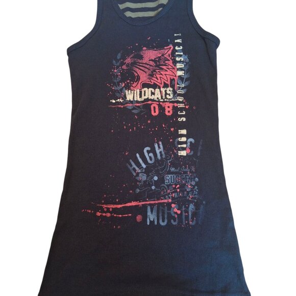 Disney Girls Tank Top High School Musical 3 Senior Year Blue Racerback Ribbed M - Picture 1 of 3